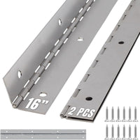 ALBO 16 Inch Silver Heavy Duty Stainless Steel Piano Hinge 2-Pack