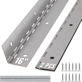 compare product ALBO 16 Inch Silver Heavy Duty Stainless Steel Piano Hinge 2-Pack