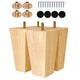 ALBO Wood Furniture Legs 5 inch, Heavy Duty Sofa Legs, Pack of 4 Square Couch Legs Covered with Clear Varnish, Sofa Replacement Parts, for Dresser Legs, Sideboard, Recliner Couch, Circle Chair