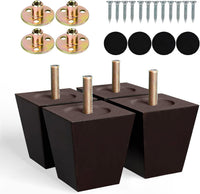 Albo 3 inch Brown Wood Heavy Duty Furniture Legs 4pcs
