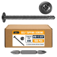 ALBO Self-Tapping Metal Screws #10 x 1-1/2 inch 150pcs