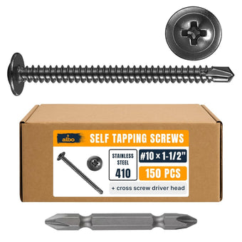 compare product ALBO Self-Tapping Metal Screws #10 x 1-1/2 inch 150pcs