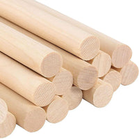 ALBO 1/2" x 18" Wooden Dowel Rods, Birch Natural Hardwood Rods, 25 pieces