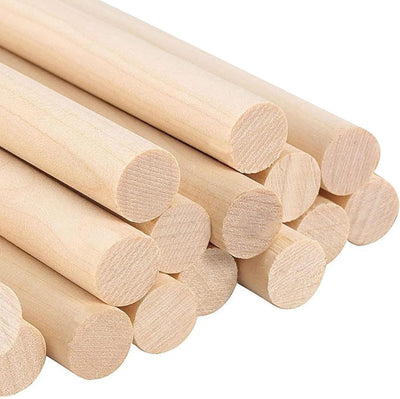 ALBO 1/2" x 18" Wooden Dowel Rods, Birch Natural Hardwood Rods, 25 pieces