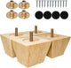 Albo Furniture Legs 3 inch Brown Wood 4pcs