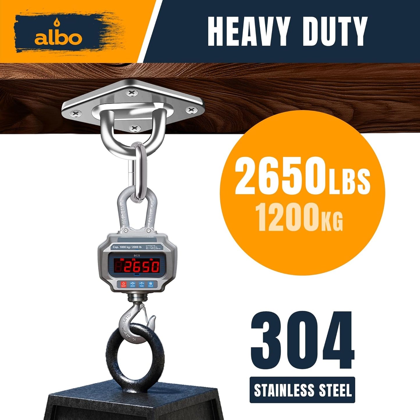 Albo Diamond Plate 2650lbs Heavy Duty Stainless Steel Swing Hangers 2 PCS