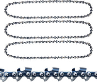 3/8" LP Pitch .050" Gauge 33DL 8" Chainsaw Chain 3 Pack - Low-Profile Full-Chisel Chrome Cutters, Reinforced Rivets, CE Certified - Fits Portland, Greenworks, Kobalt, Remington, Sun Joe, Ego