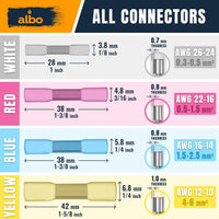 ALBO Heat Shrink Butt Connectors 16-14 AWG Blue 1000pcs