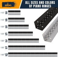 Albo Piano Hinge 48 Inch Silver Heavy Duty (2-Pack)