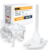 ALBO Tile Leveling System Base Plates 1/8" - 250 PCS - Professional Floor & Wall Spacers, Anti-Lippage Installation Clips for All Tile Formats, Self-Leveling Spacer System
