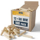 ALBO Wooden Dowel Pins 8mm x 50mm Hardwood Fluted 200 Pack