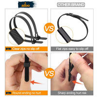 ALBO Black Reusable Zip Ties Assorted Sizes 200 Pack (6+8+10+12 Inch) Heavy Duty Releasable Cable Ties UV Resistant Nylon Tie Wraps