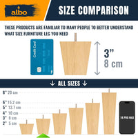 Albo Furniture Legs 3 inch Square Wooden 4pcs