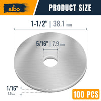ALBO 5/16" x 1-1/2" 304 Stainless Steel Fender Flat Washers 100pcs