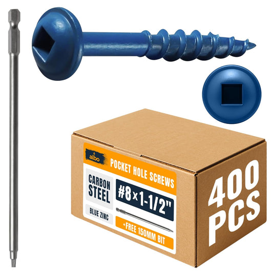 ALBO #8 x 1-1/2 inch Pocket Hole Screws 400 Pack