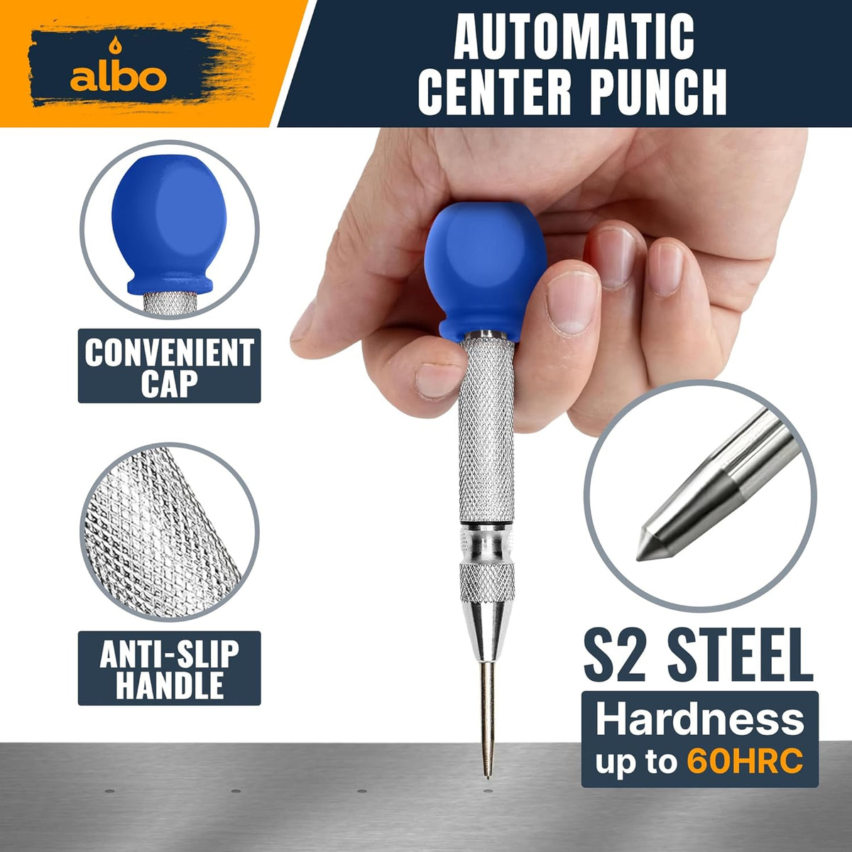 ALBO Automatic Center Punch Set 3 Pack