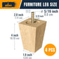 Albo Wood Heavy Duty Furniture Legs, 4 inch Height, Pack of 4 pcs, Clear Varnish