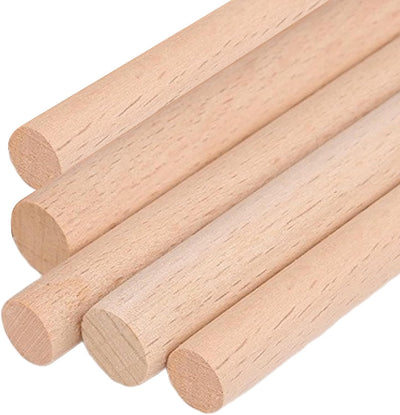 ALBO 1/2" x 48" Wooden Dowel Rods, Birch Natural Hardwood Rods, 5 pieces