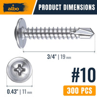 #10 x 3/4" Self-Drilling Truss Head Screws