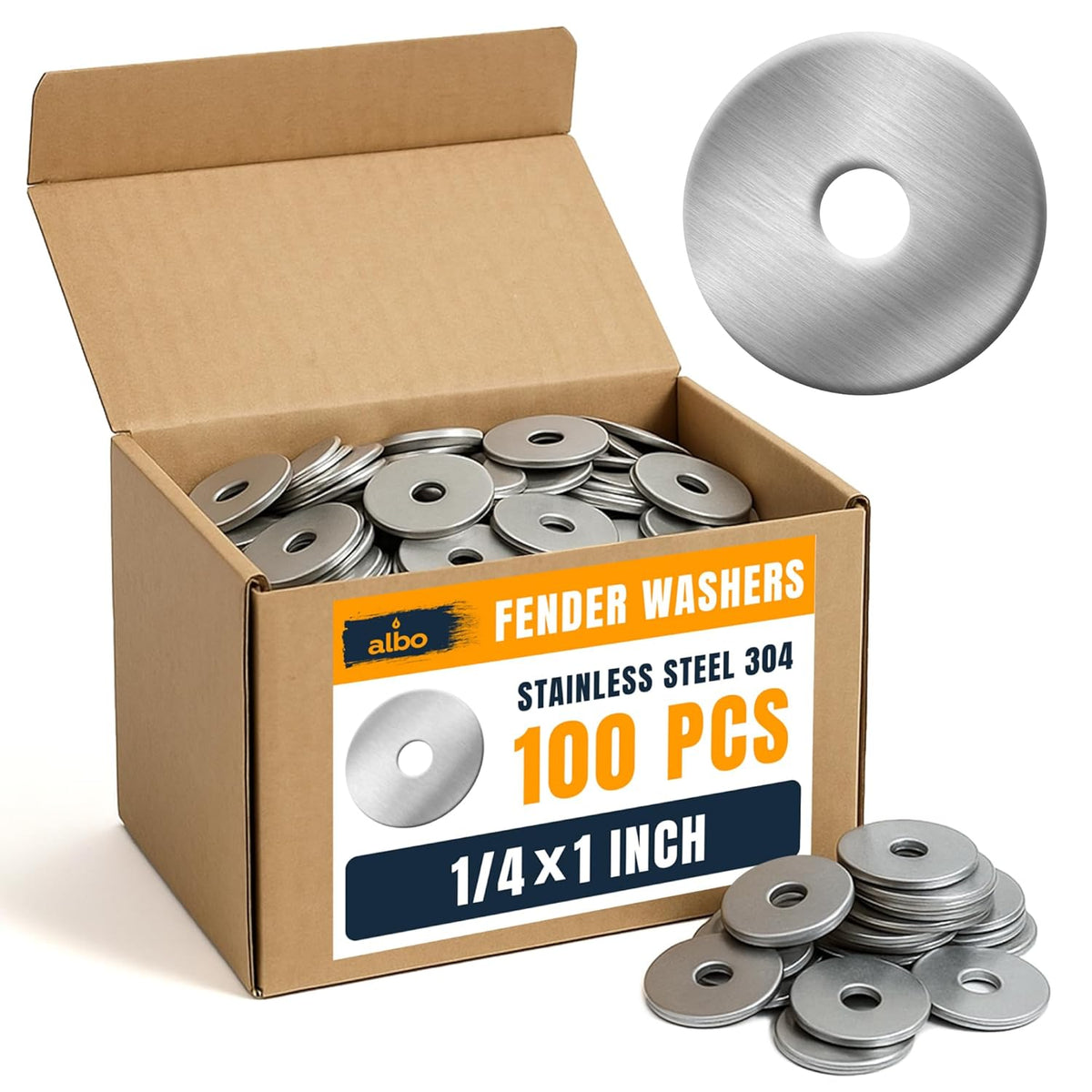 ALBO Stainless Steel Fender Flat Washers Assortment 500pcs