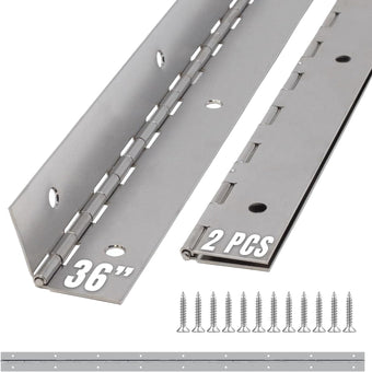 compare product ALBO 36 Inch Silver Heavy Duty Stainless Steel Piano Hinge 2-Pack