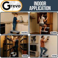GREVO Outdoor Steps for Hot Tub Wide 31", Gray/Fits Round and Straight Pools, Non-Slip Steps, Quick Assemble