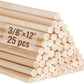 ALBO 3/8" x 12" Bamboo Wooden Dowel Rods for Crafts and DIY Projects, 25 pieces