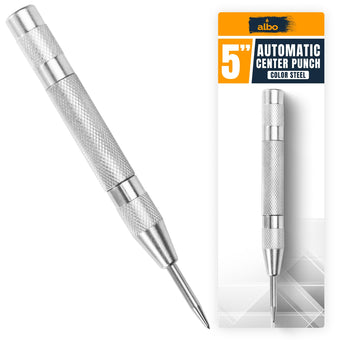compare product ALBO Spring Loaded Center Punch Tool – 5 Inch Automatic Punch for Metal, Wood, Steel – Heavy Duty Drill Punch – Durable Galvanized Coating, Precision Tip for DIY, Workshop & Professional Use (1pc)