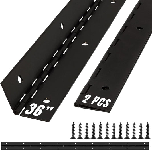 ALBO 36" x 2" Black 304 Stainless Steel Piano Hinge - 2-Pack for Doors, Cabinets & Woodworking