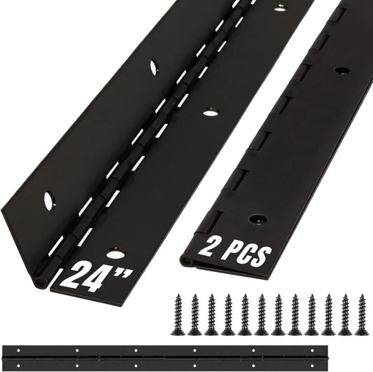 ALBO 24 Inch Black Heavy Duty Piano Hinge Stainless Steel (2-Pack)