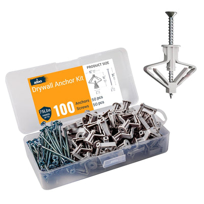 ALBO Drywall Hollow Wall Anchor with Screws,  50 pieces