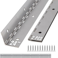ALBO 24 Inch Silver Heavy Duty Piano Hinge Continuous Stainless Steel 2-Pack