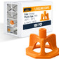 ALBO Reusable Caps 100 PCS for Tile Leveling System - Orange Replacement Caps for Floor & Wall Spacers - Anti-Lippage Installation Tools, Self-Leveling Spacer Kit for Ceramic, Stone & Tile Formats