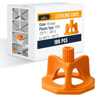 ALBO 100 Reusable Orange Caps for Tile Leveling System - Floor & Wall Spacers for Ceramic, Stone & Tile