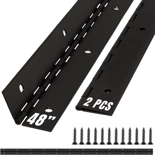 ALBO 48 inch Black Heavy Duty Piano Hinge Stainless Steel 2-Pack