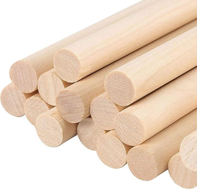 ALBO 1/2" x 12" Wooden Dowel Rods, Birch Natural Hardwood Rods, 25 pieces