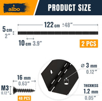 ALBO 48 inch Black Heavy Duty Piano Hinge Stainless Steel 2-Pack