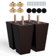 Albo Wood Furniture Legs 5 inch, Heavy Duty Sofa Legs, Pack of 4 Square Brown Couch Legs, Sofa Replacement Parts, for Dresser Legs, Sideboard, Recliner Couch, Circle Chair Couch Riser Coffee Table