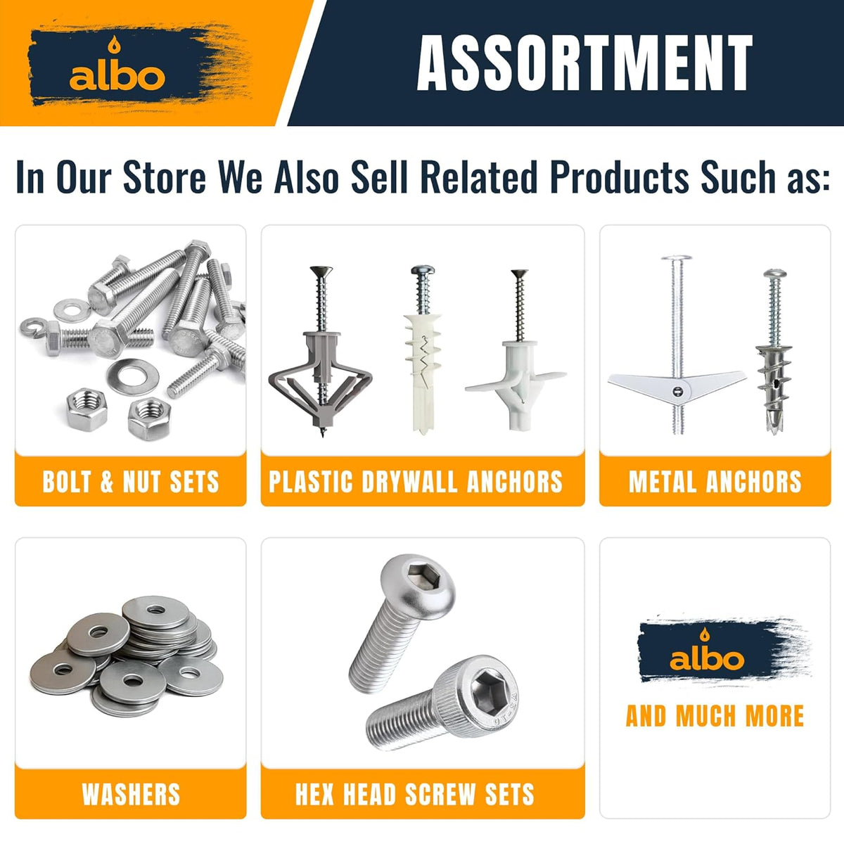 ALBO Metric Flange Nuts Assortment 250pcs