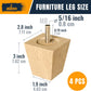 Albo Wood Heavy Duty Furniture Legs, 3 inch Height, Pack of 4 pcs, Clear Varnish