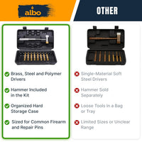 ALBO 15-Piece Pin Punch Set with Hammer and Drivers