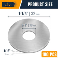 ALBO 3/8" x 1-1/4" Stainless Steel Fender Flat Washers 100pcs
