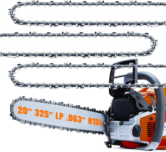 ALBO 20 Inch .325" Pitch .063" Gauge 81DL Chainsaw Chain 3 Pack