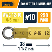 ALBO Ring Terminals Kit #10 Yellow 12-10 AWG 250pcs
