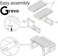 Grevo Hot Tub Steps 2-Step Brown High-Density Polyethylene