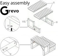 Grevo Outdoor Hot Tub Steps - Non-Slip Plastic Spa Steps, 23.6" Wide, Grey
