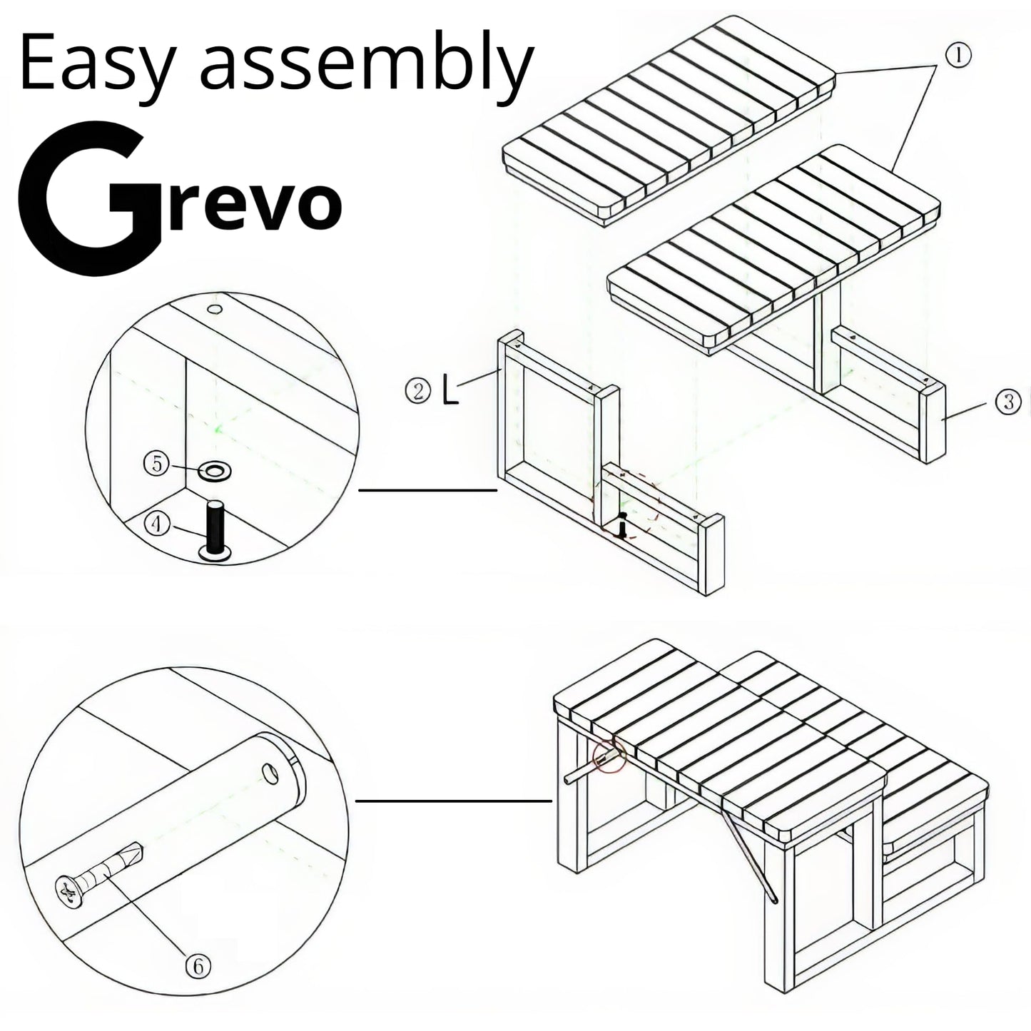 GREVO Hot Tub Steps/Spa Steps for Round or Straight Sided Spa, Non-Slip Steps for Outdoor/Indoor (Black)