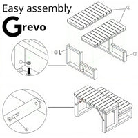 GREVO Hot Tub Steps/Spa Steps for Round or Straight Sided Spa, Non-Slip Steps for Outdoor/Indoor (Black)