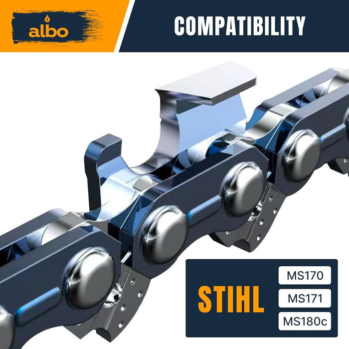ALBO 16 Inch Chainsaw Chain 3/8"LP .043" 55DL 3 Pack