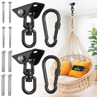 Albo Heavy Duty Swing Hangers 2 Pack, 2650 LBS, 360° Swivel Ceiling Mount Black